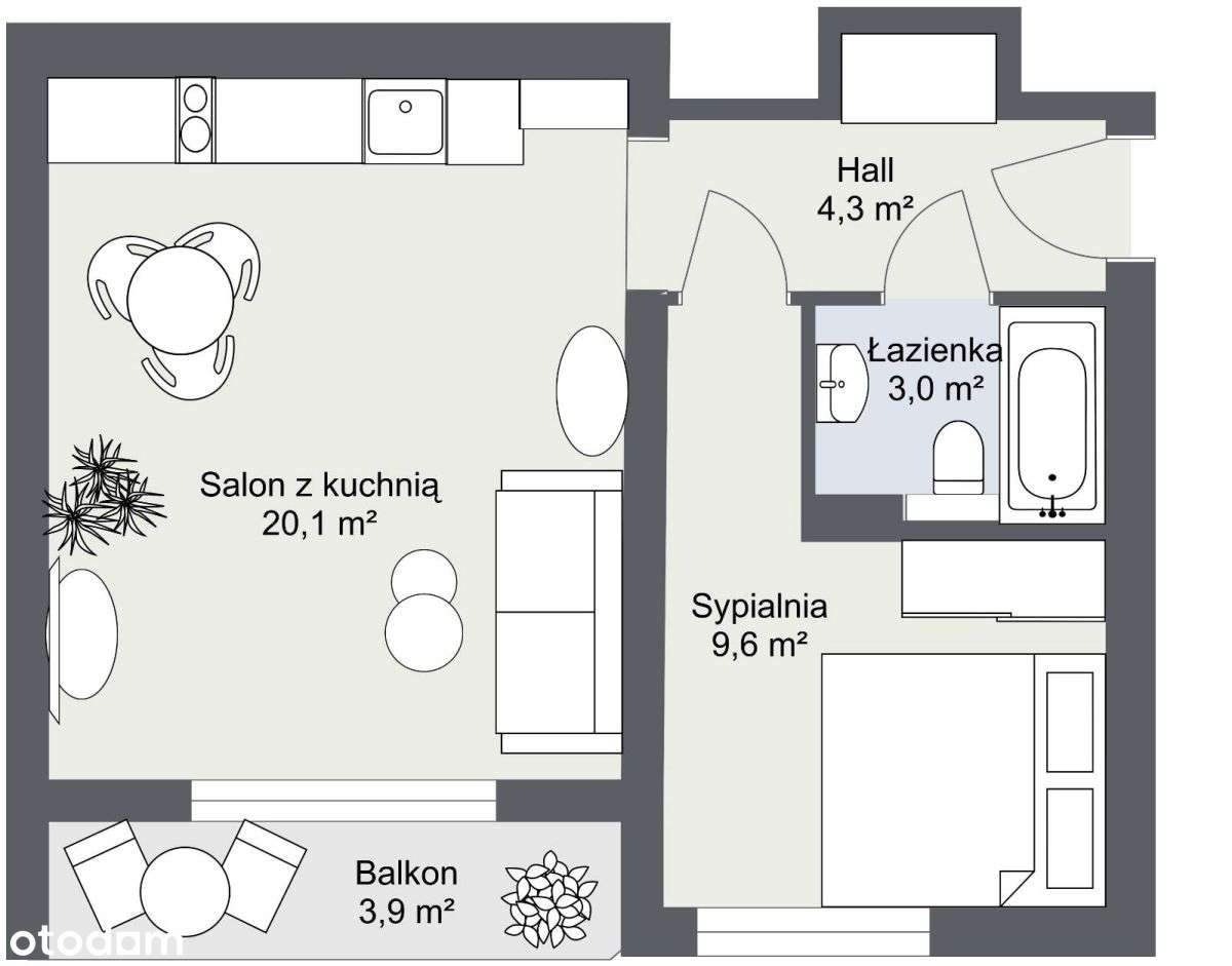 M2 przy metrze, cisza, zieleń, loggia-11