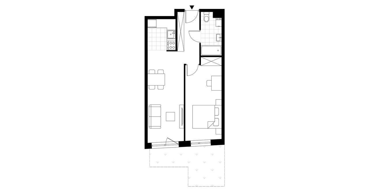 2-pokojowe mieszkanie 48m2 + ogródek Bez Prowizji - Pełny obrazek: 4/9