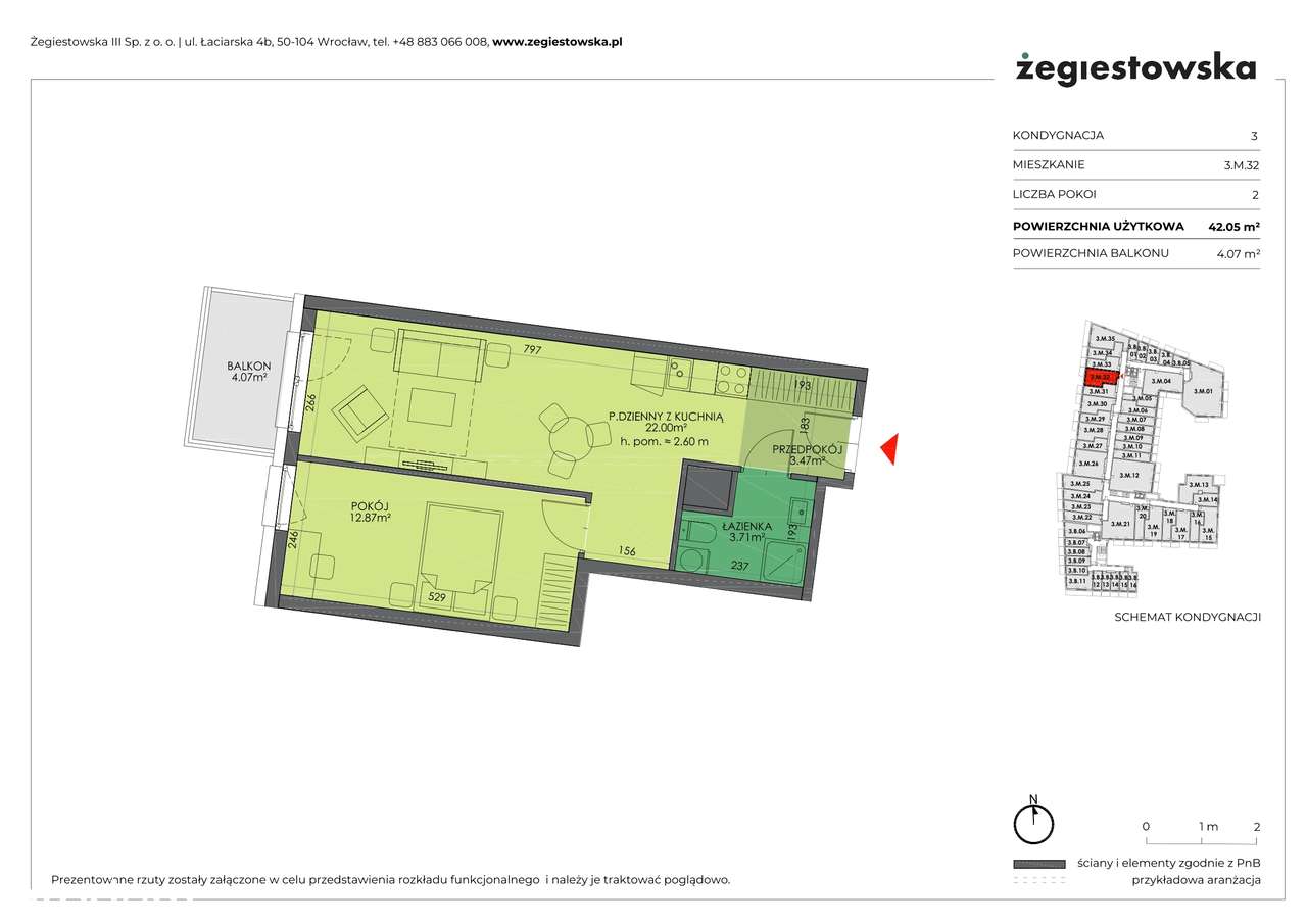 Żegiestowska | mieszkanie 2-pok. | 3.M.32 - Pełny obrazek: 2/7