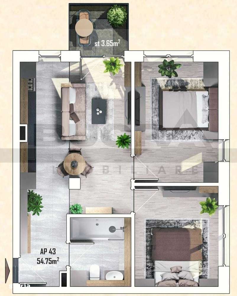 Apartament de 3 camere, bloc nou, parcare subterana, zona Apahida-1