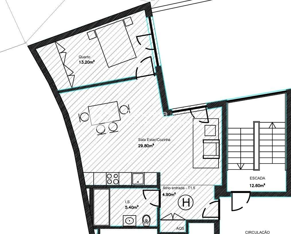 Apartamento T1 novo no centro de Braga-12