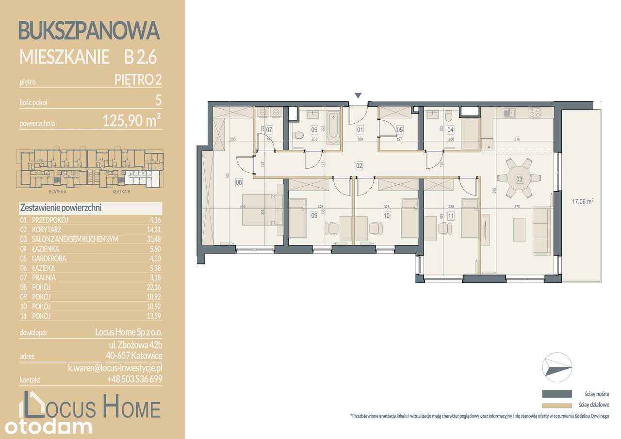 5-pokojowe mieszkanie 125m2 + balkon - Pełny obrazek: 2/7