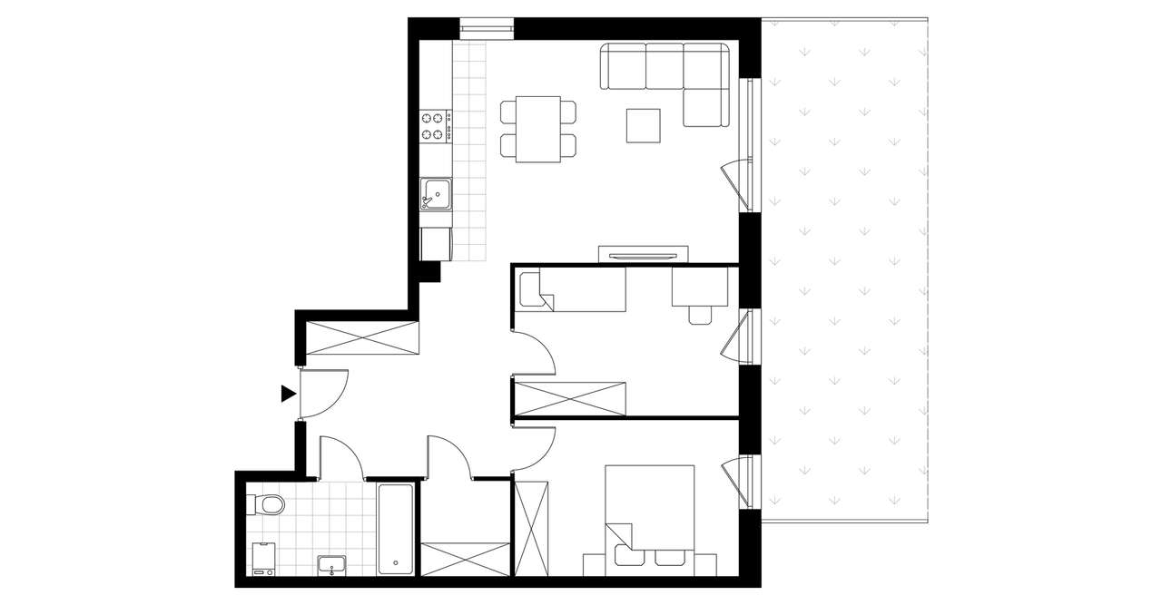 3-pokojowe mieszkanie 62m2 + ogródek Bezpośrednio - Pełny obrazek: 4/9