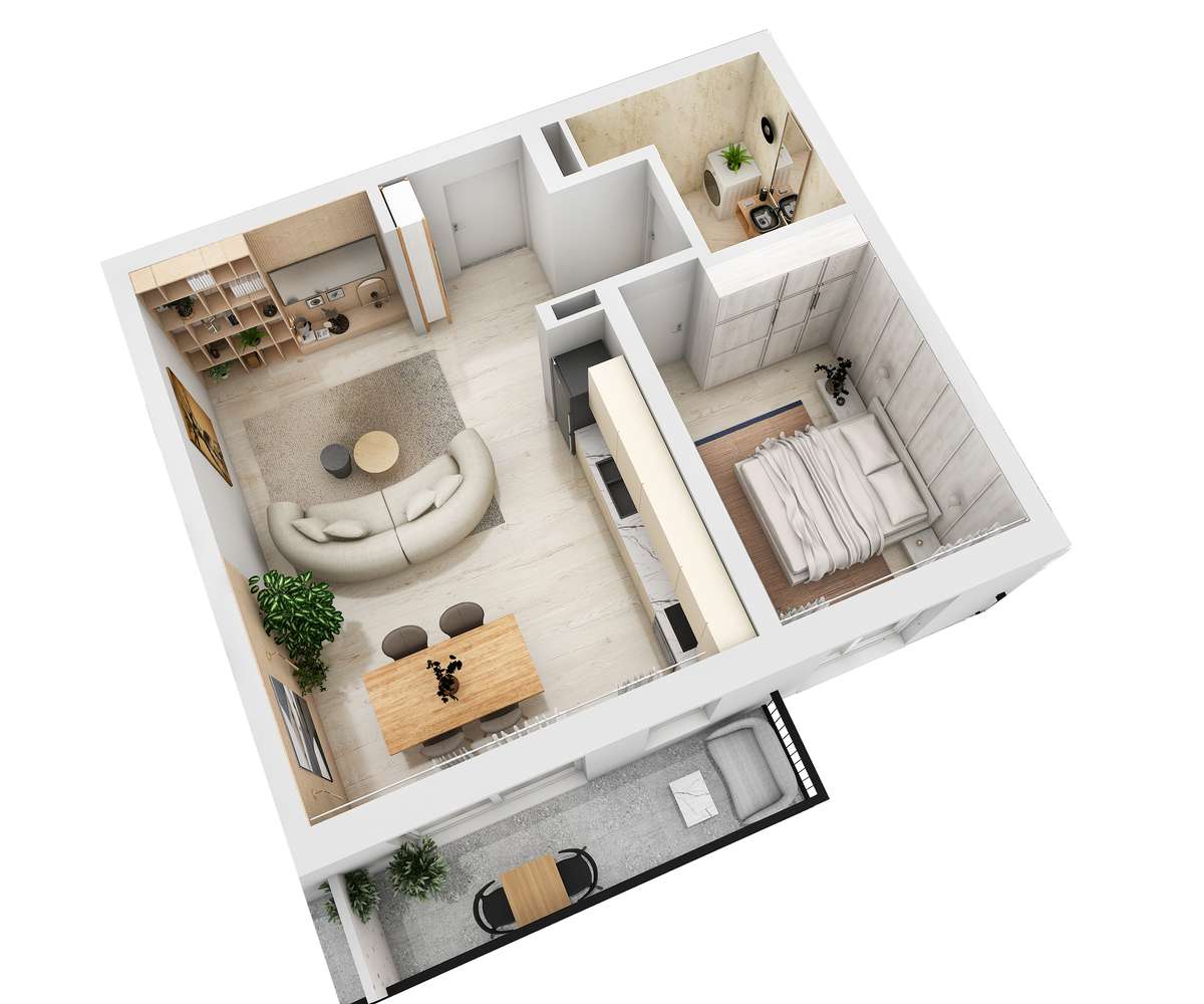 Apart. cu 2 camere, încălzire pardoseala, Magnolia Residence Sibiu-6