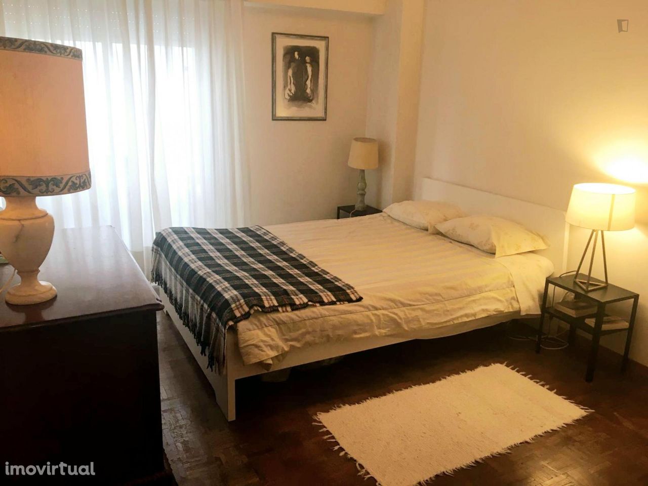 696156 - Quarto com cama de casal em apartamento com 3 quartos