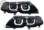 Faruri 3D U LED Angel Eyes BMW Seria 3 E46 Facelift (09.2001-03.2005) Limousine To- livrare gratuita - 1