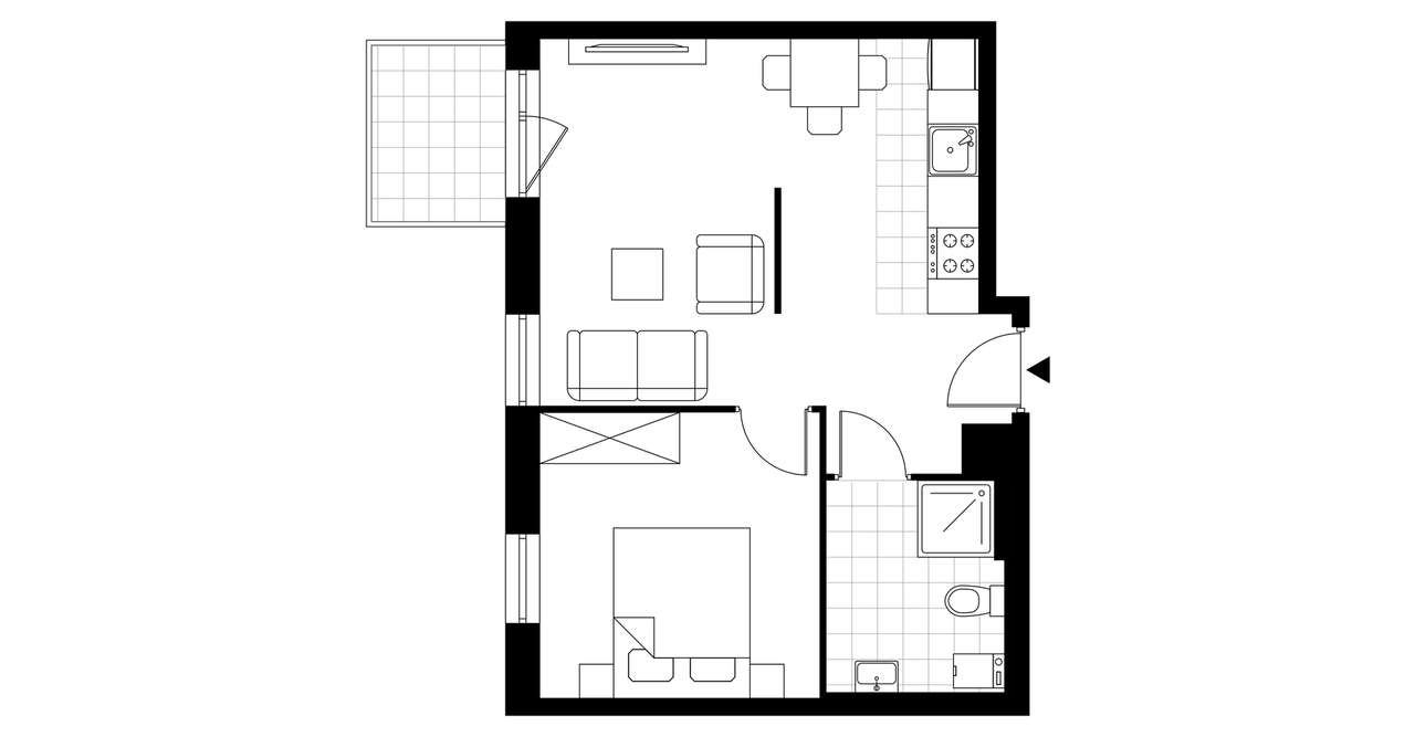 2-pokojowe mieszkanie 41m2 + balkon Bez Prowizji - Pełny obrazek: 4/9