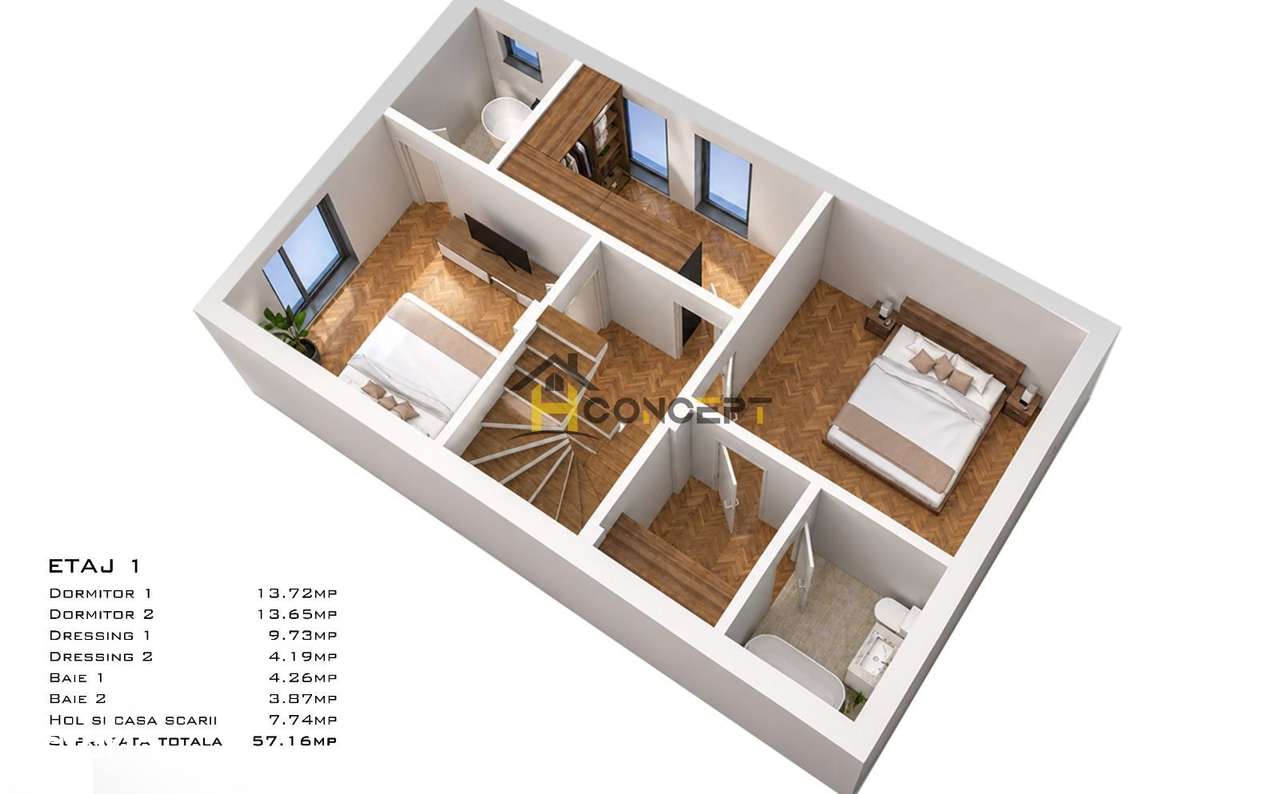 Vila Premium tip duplex, Popesti Leordeni, comision 0%-6