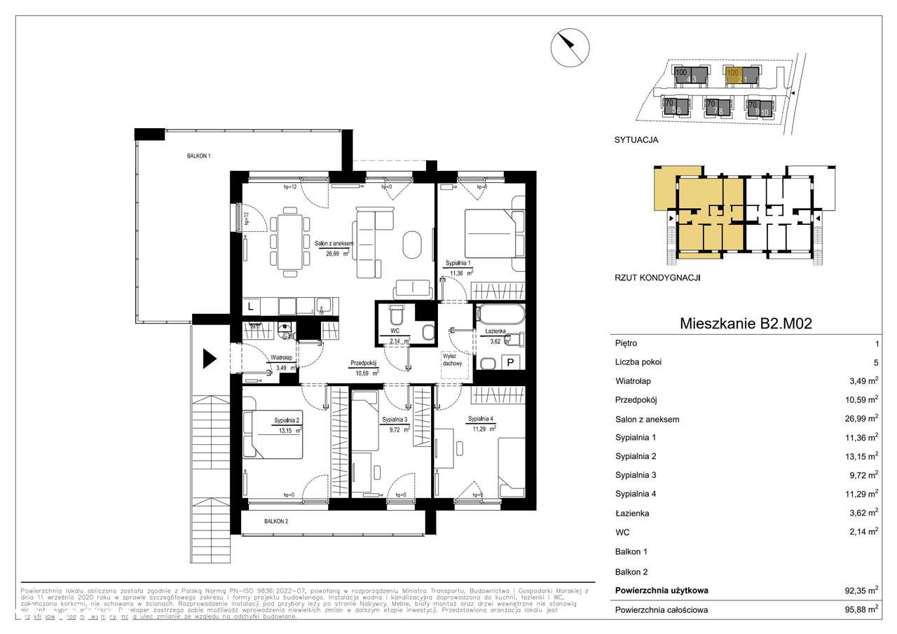 5-pokojowe mieszkanie 92m2 Bez Pośredników - Pełny obrazek: 2/7
