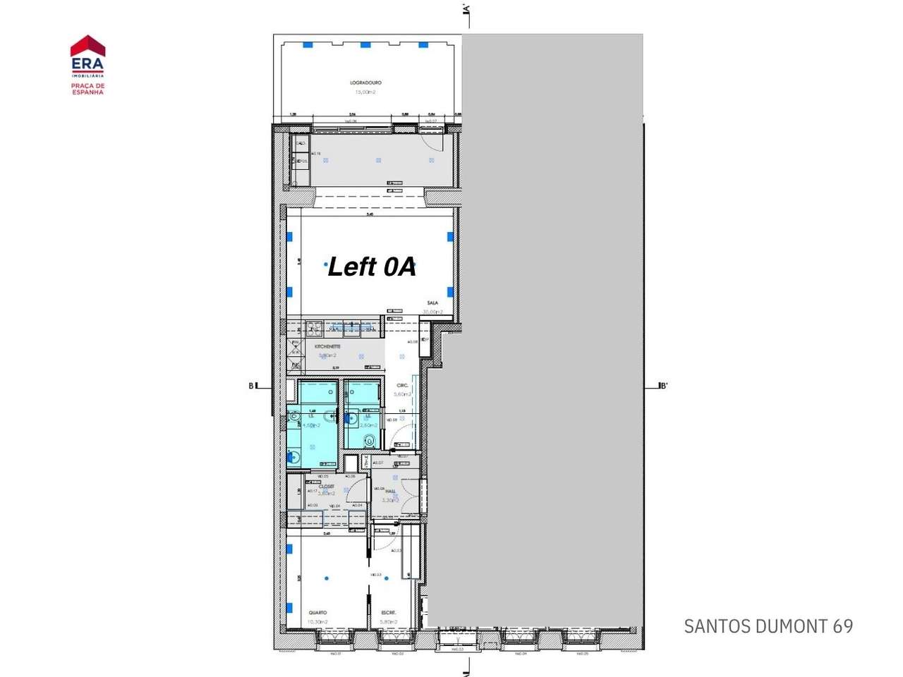 Apartamento T2 com terraço, nas Avenidas Novas-5