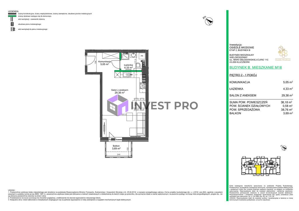Bezpośrednio od Dewelopera 1-pokój z aneksem - Pełny obrazek: 5/5
