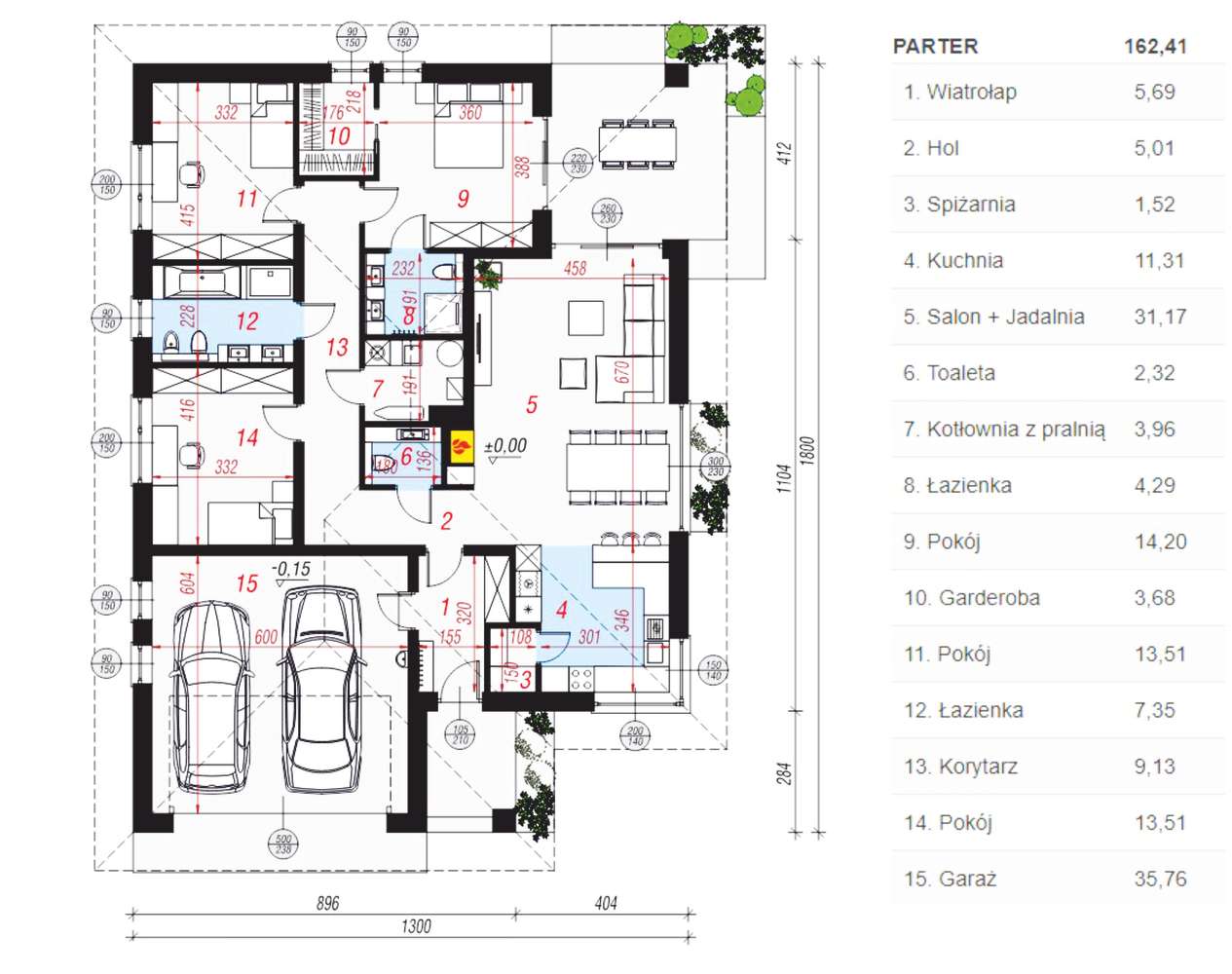 Nowoczesny dom parterowy (stan surowy) z działką 1000 mkw w Żukowie - Pełny obrazek: 4/20