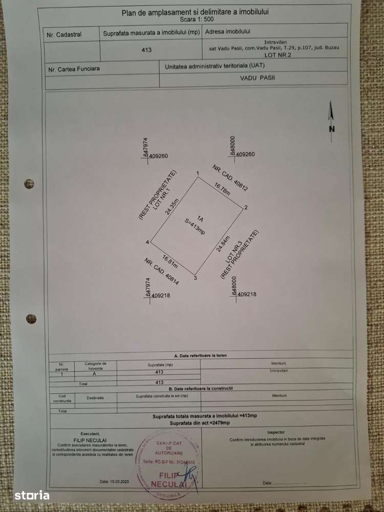 Teren Vadu Pasii pentru constructie casa ! - Imagine principală: 4/4