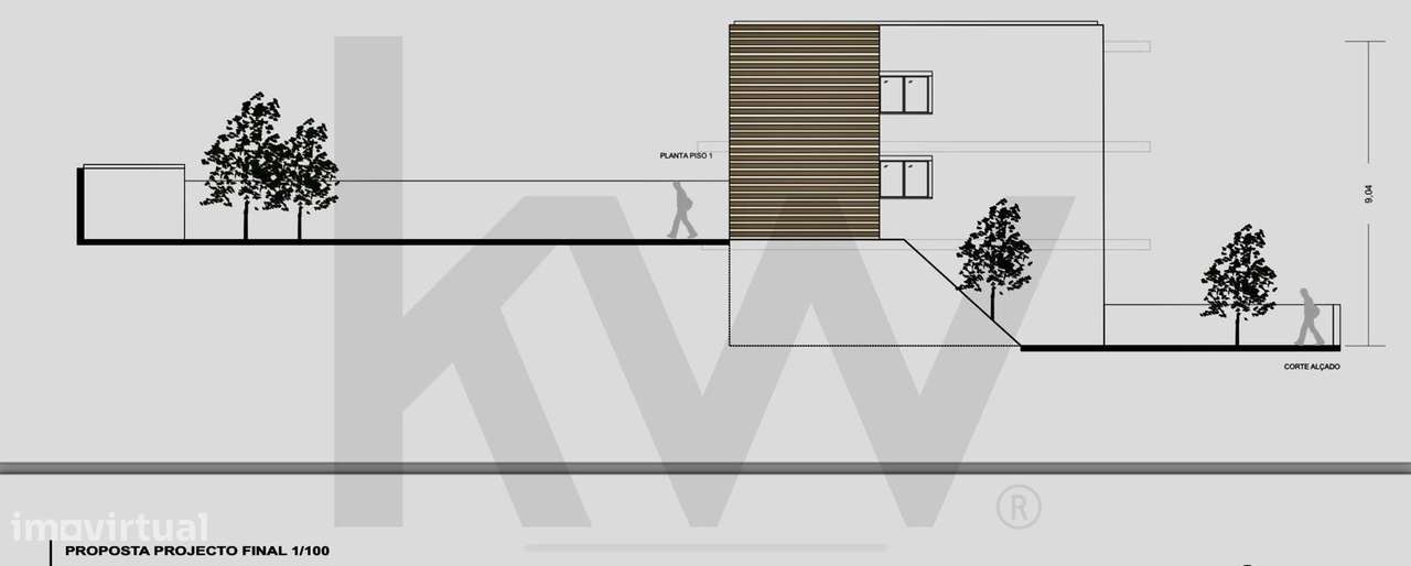 Terreno Urbano com Projeto para Moradia T3 e Piscina,  373 m2  – Valad - Grande imagem: 3/9