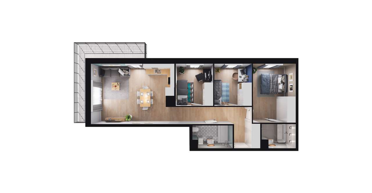 Nova Dworcowa | mieszkanie 4-pok. | B.2.68 - Pełny obrazek: 3/9