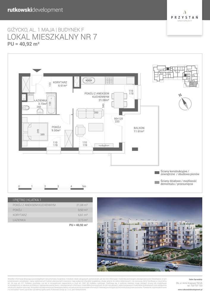 2-pokojowe mieszkanie 40m2 + balkon Bez Prowizji - Pełny obrazek: 2/4