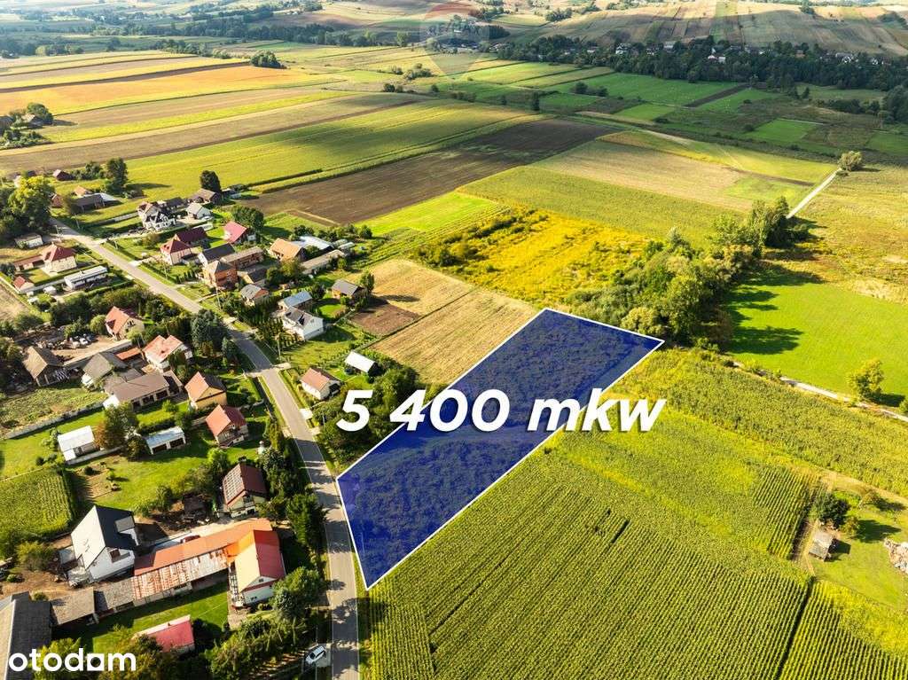 Płaska, prostokątna działka 33 km do Krakowa-3