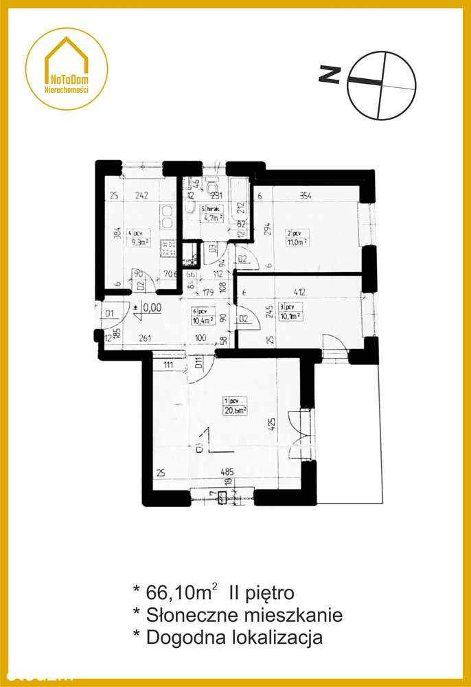 Kotarbińskiego | 3 pok. | 66,1 m² | 2 piętro | loggia| piwnica | 2000r-1