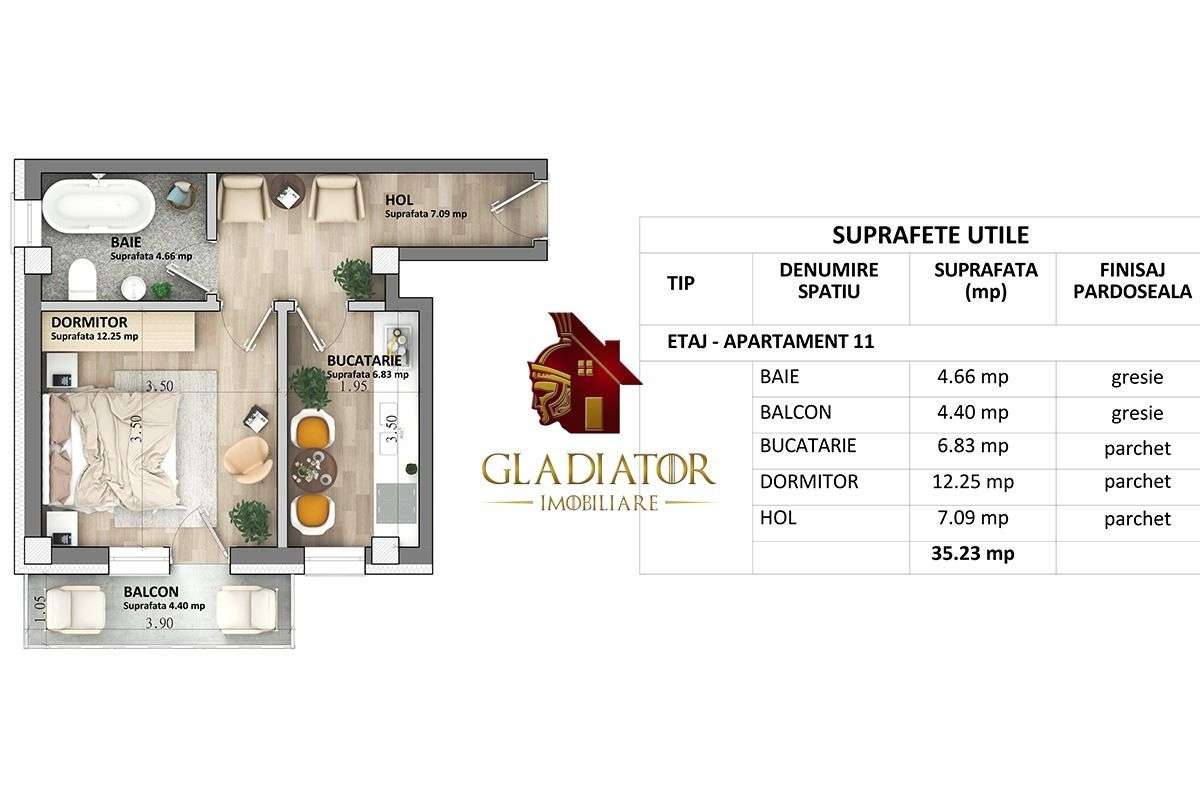 Apartament 1 camere, decomandat, bloc nou, Capat CUG - Lunca Cetatuii - Imagine principală: 5/7