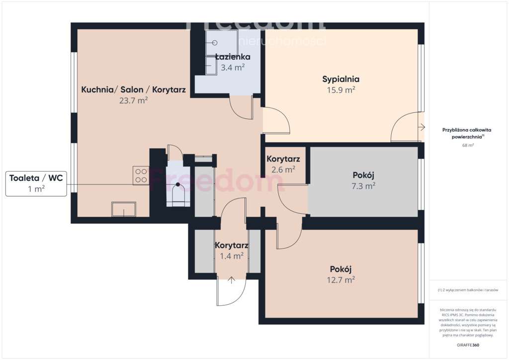 Na sprzedaż mieszkanie 4 pokojowe, 68m2. - Pełny obrazek: 3/20