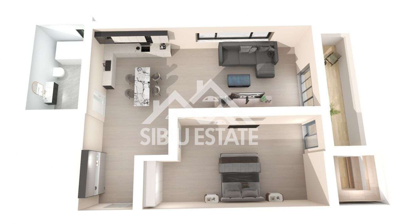 Studio 43,63 mp utili + balcon 6,23 mp – Zona Lacul lui Binder - Imagine principală: 5/7