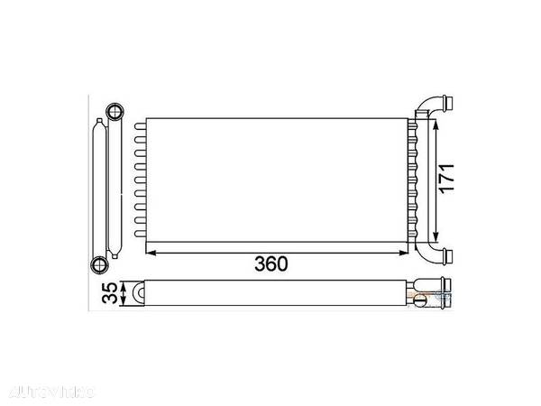 Radiator Incalzire Mercedes Viano (W639), 09.2003-2014, Vito (W639), 09.2003-2014, diesel/benzina, Incalzire principala, aluminiu mecanic/aluminiu, 357x170x42 mm, Behr Hella - 1