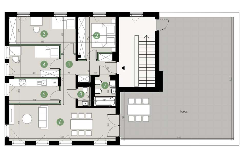 Kameralna inwestycja| 85 mkw | 4pok| taras 76 m2-5