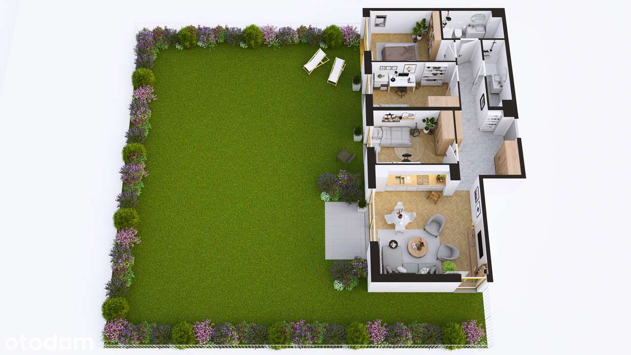 4 pokoje z dużym ogrodem 206 m² - Rotmanka Osiedle "Zaczarowana". (lokal B1.3)