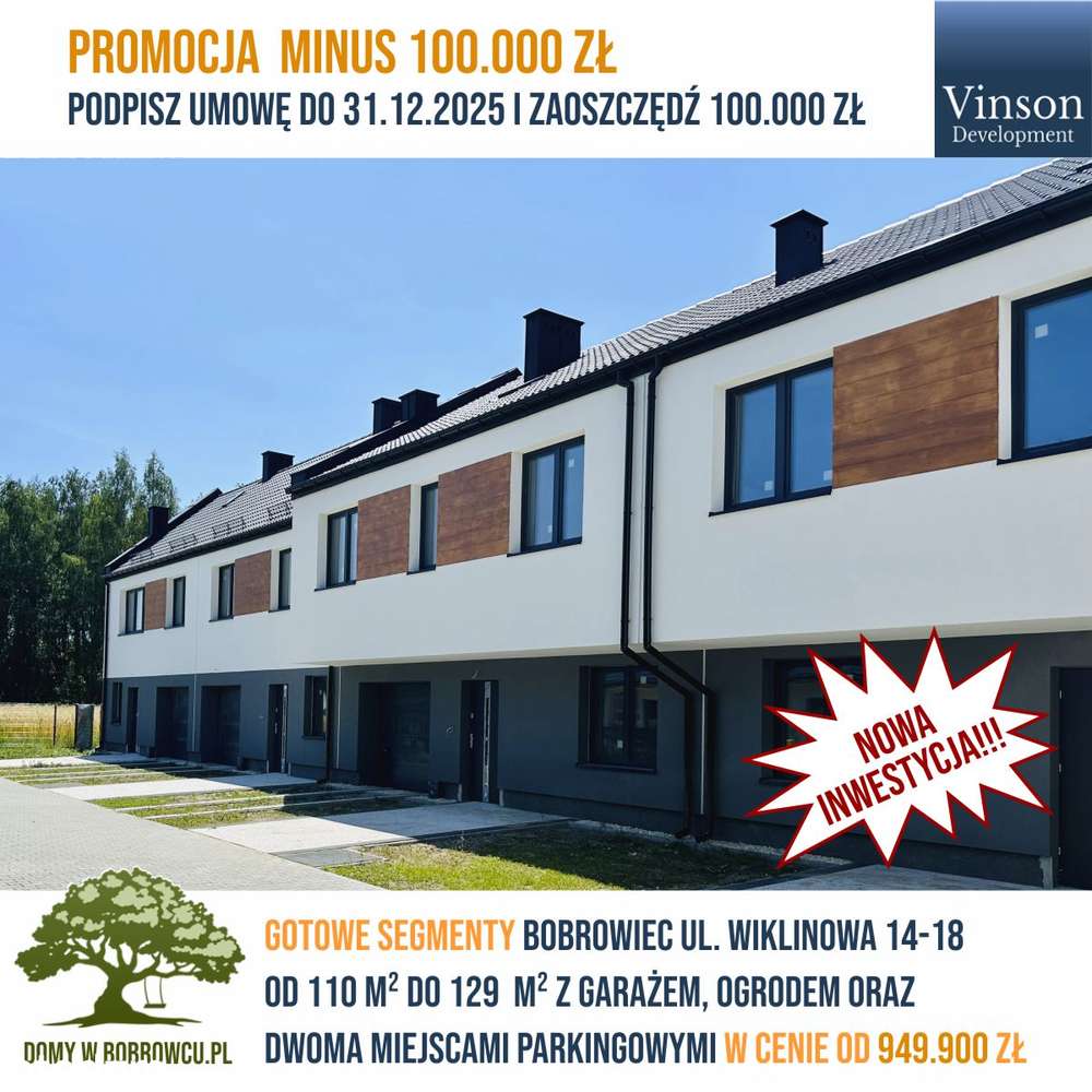 NOWA Inwestycja Bobrowiec Wiklinowa 14 PROMOCJA 100 tyś - Pełny obrazek: 1/20