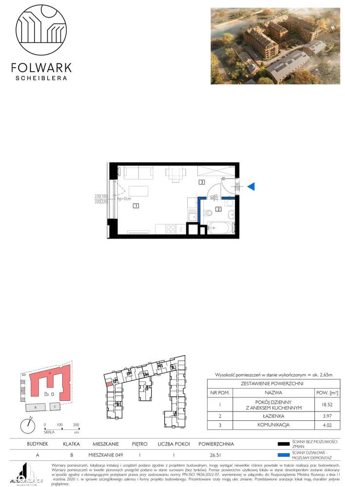 Folwark Scheiblera | mieszkanie 1-pok. - Pełny obrazek: 2/7
