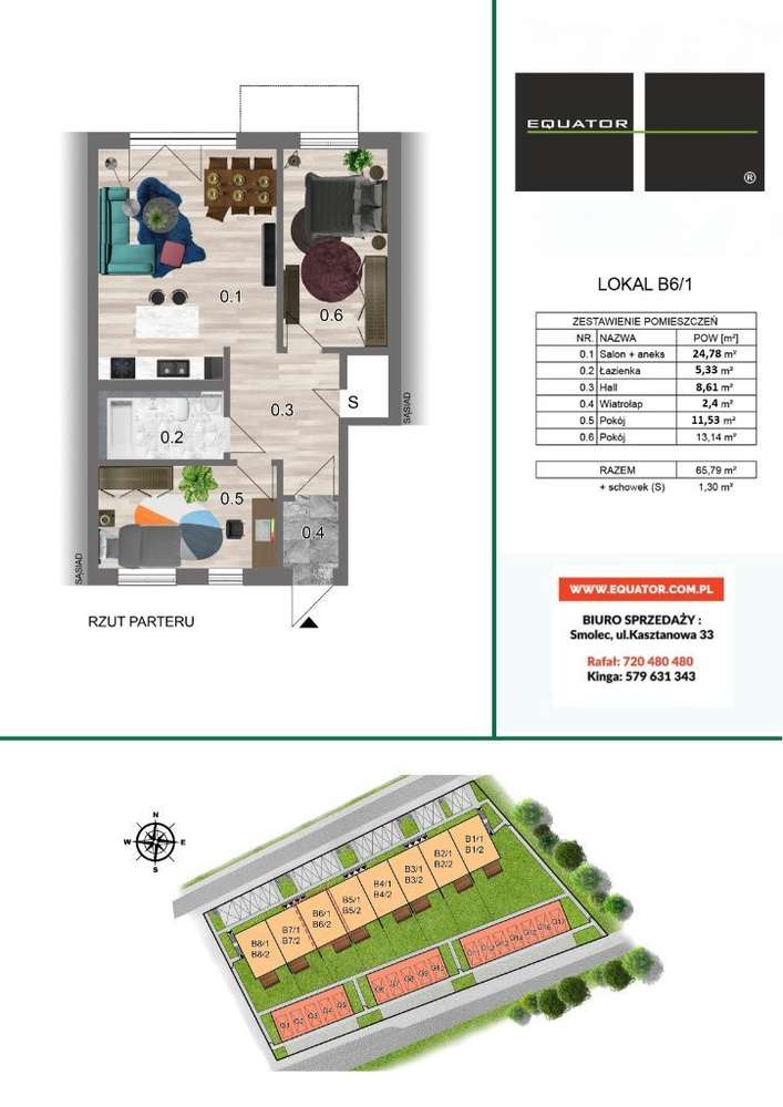 BEZCZYNSZOWE 65 m² z ogródkiem + miejsce parkingowe - BLISKO WROCŁAWIA - Pełny obrazek: 2/7