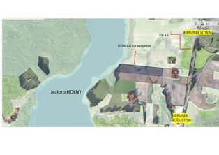 Działka 1,28 ha z linią brzegową - Jezioro Hołny