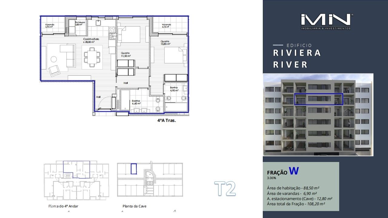 Apartamento T2 - Ultimo andar 111m2