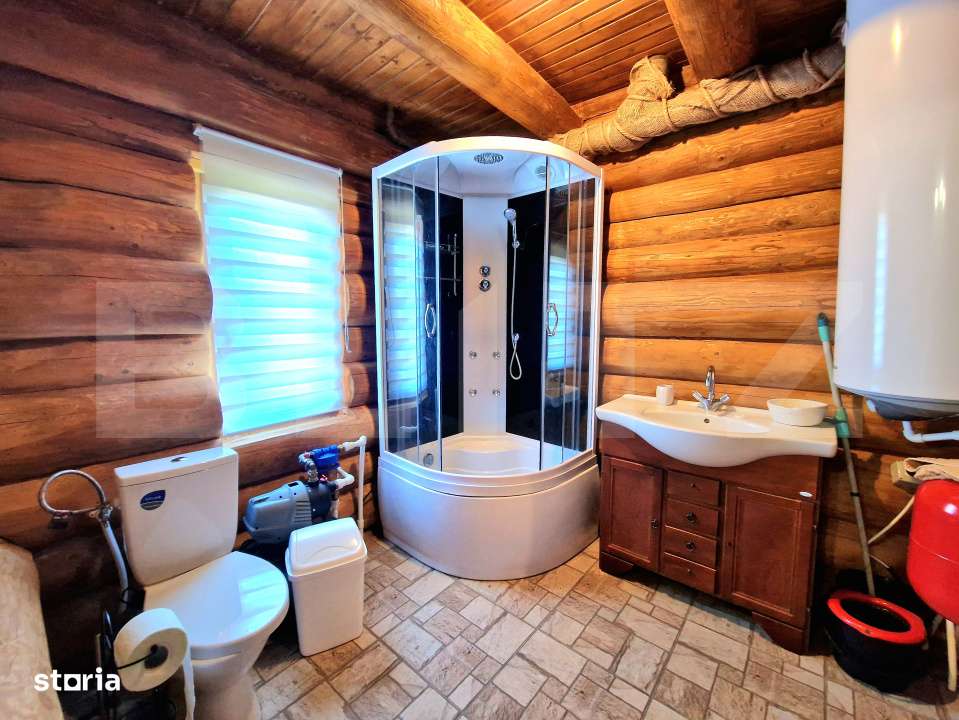 Cabana din lemn rotund, 140 mp utili, 1000mp teren – zona turistica - Imagine principală: 5/12