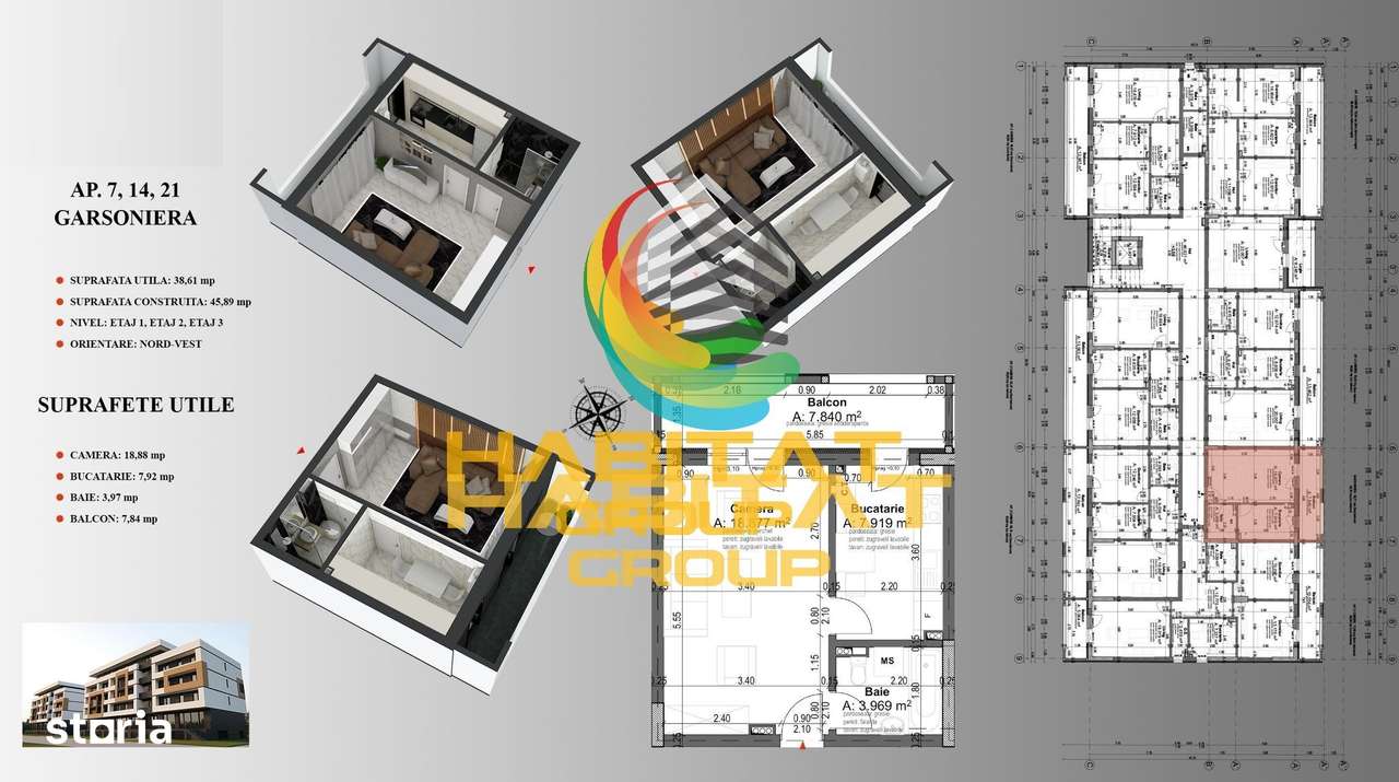 Titan garsoniera decomandata 39 mp in bloc tip BOUTIQUE - Imagine principală: 2/5