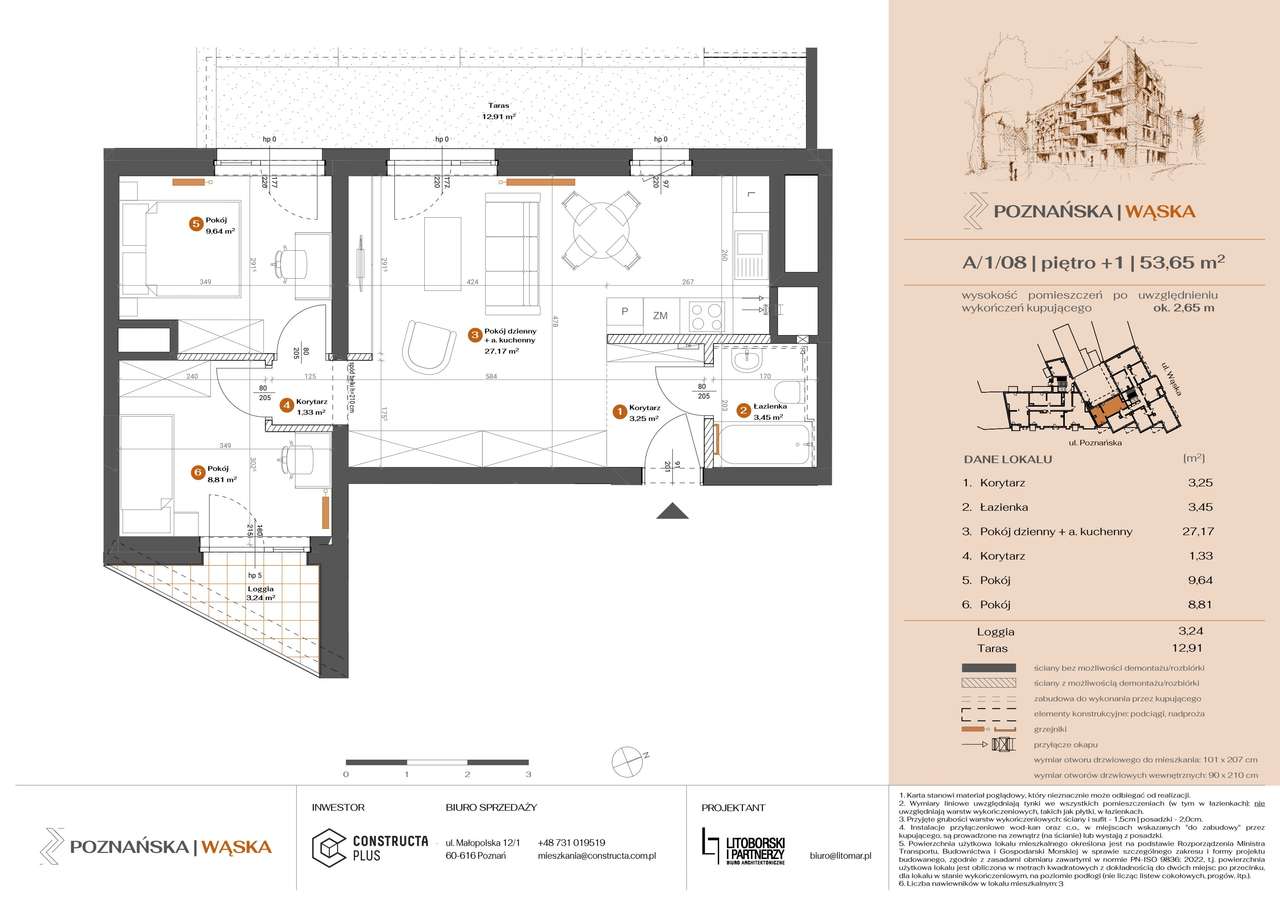 3-pokojowe mieszkanie 53m2 + taras Bez Pośredników - Pełny obrazek: 2/7