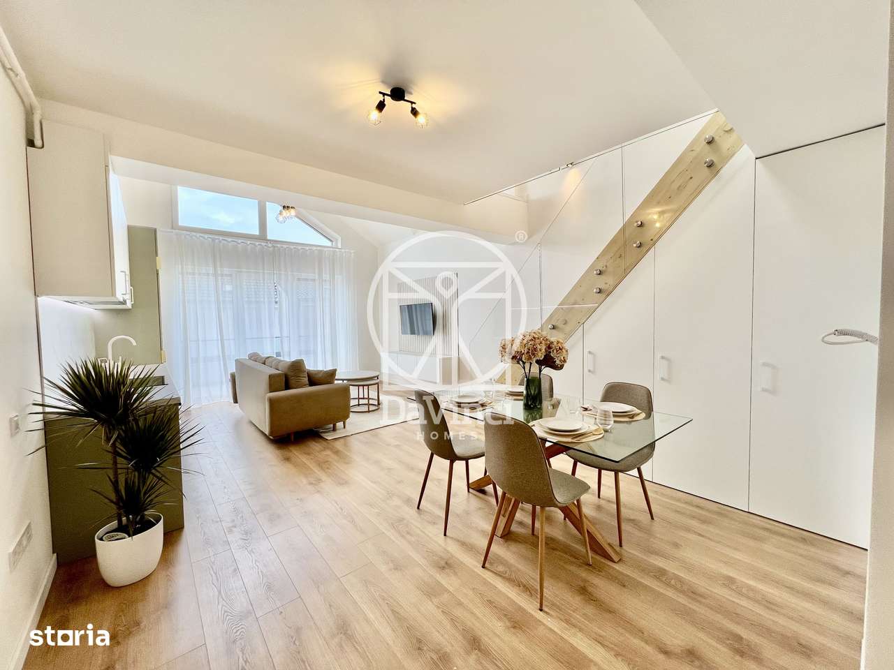 Penthouse 2 camere, 2 bai, mobilat complet, intabulat contoare montate-9