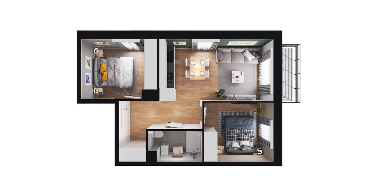 Pod Jeleniami | mieszkanie 3-pok. | A1.1/3 - Pełny obrazek: 3/9