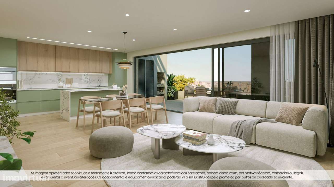 Apartamento T1 Novo com 2 casas de banho, varanda e lugar de garagem! - Grande imagem: 4/15