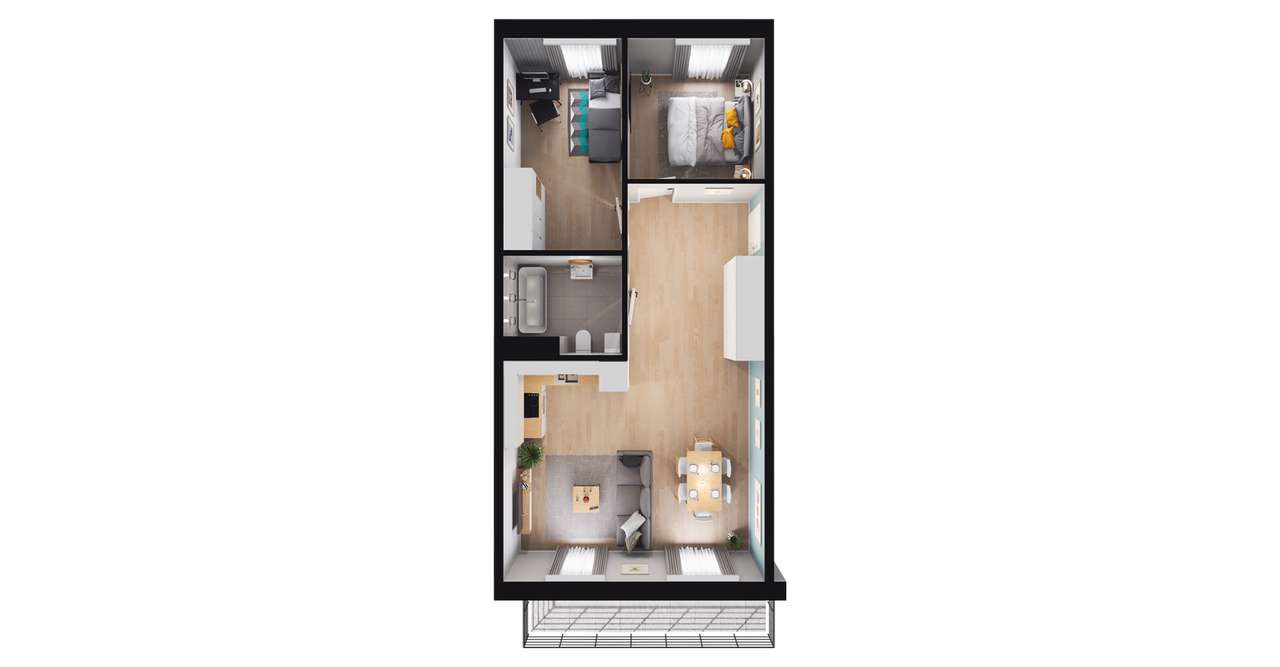 3-pokojowe mieszkanie 57m2 + balkon Bez Prowizji - Pełny obrazek: 2/8