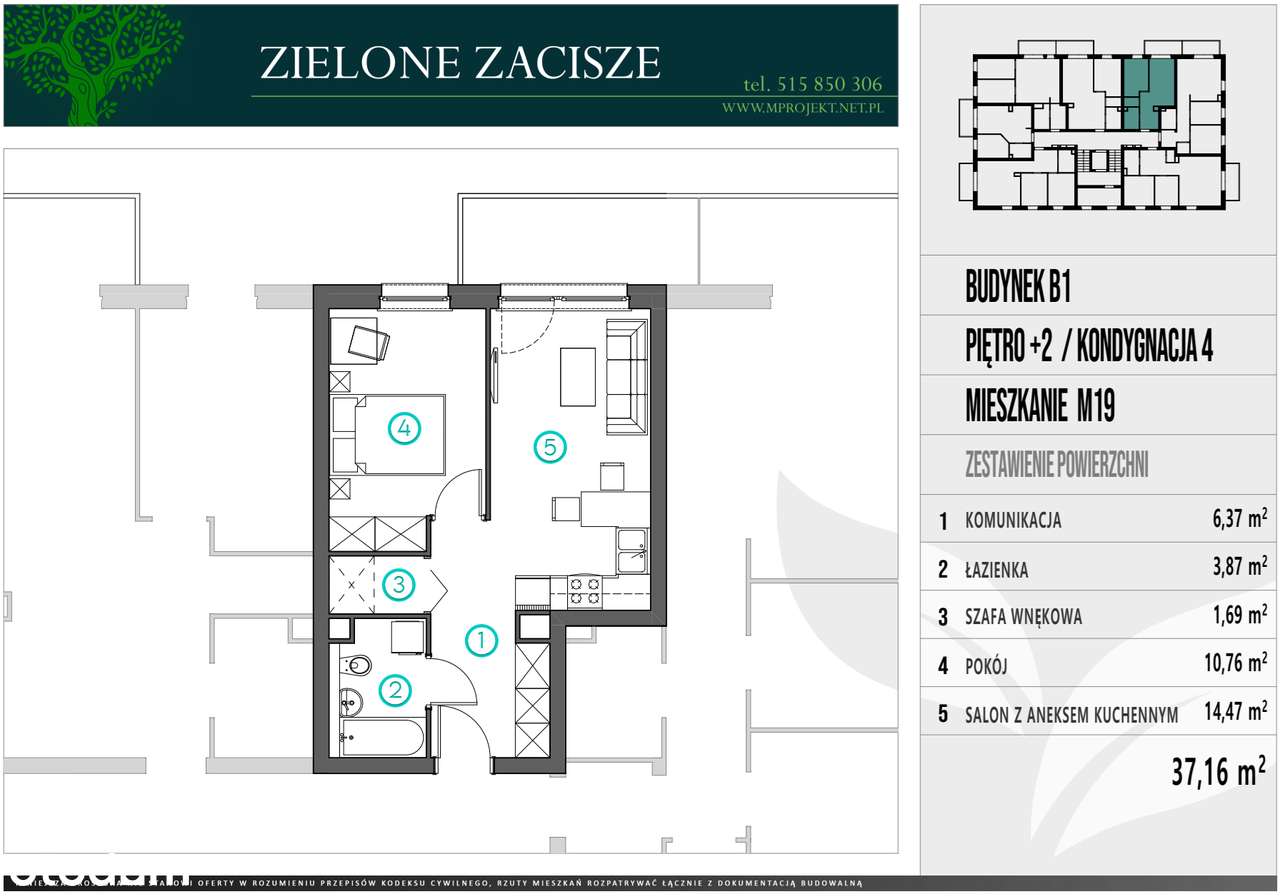 Nowe apartamenty +balkon -37,16m2 ZIELONE ZACISZE - Pełny obrazek: 5/5