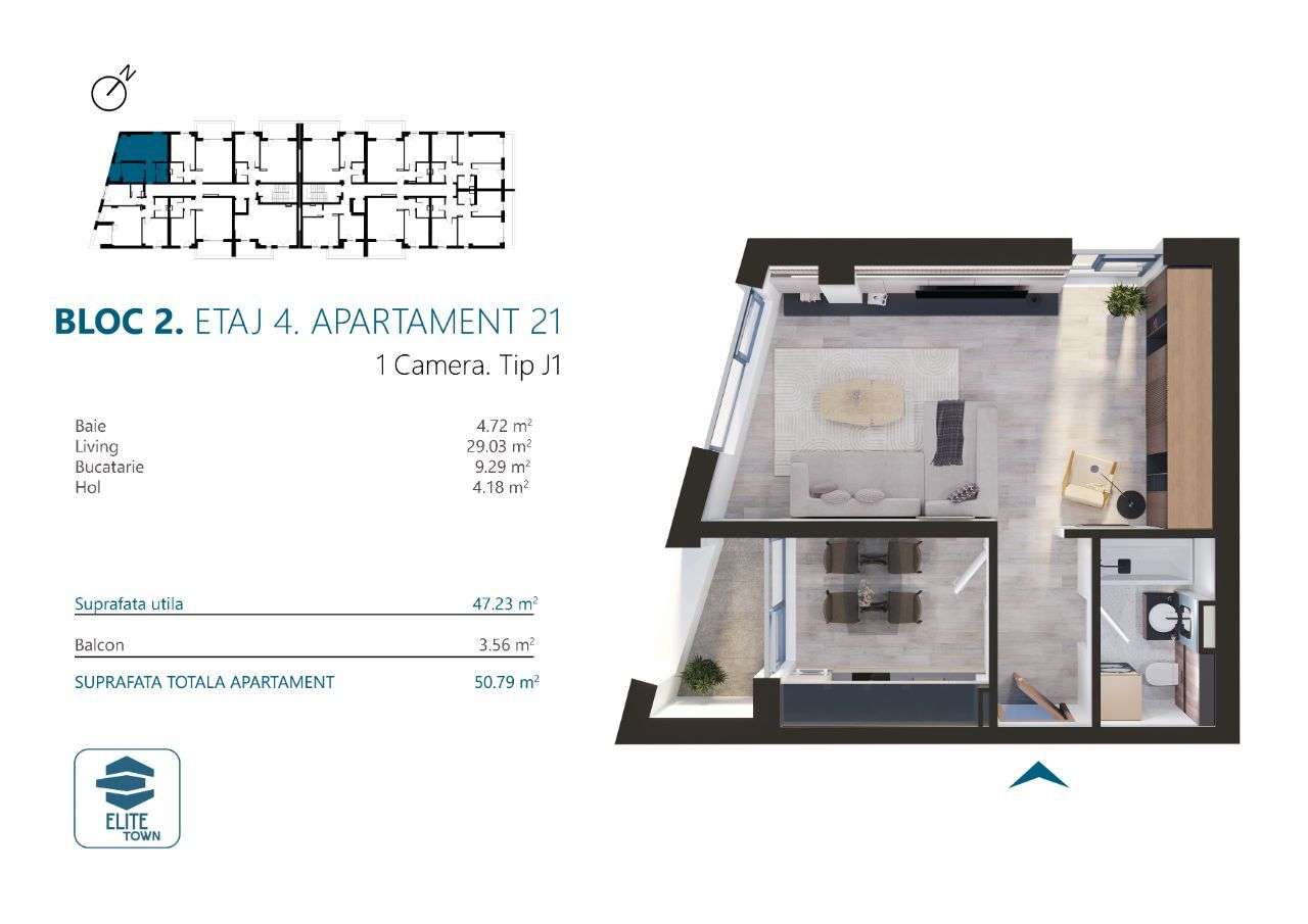 Apartament 1 cameră dec.| TORONTALULUI - Imagine principală: 2/15