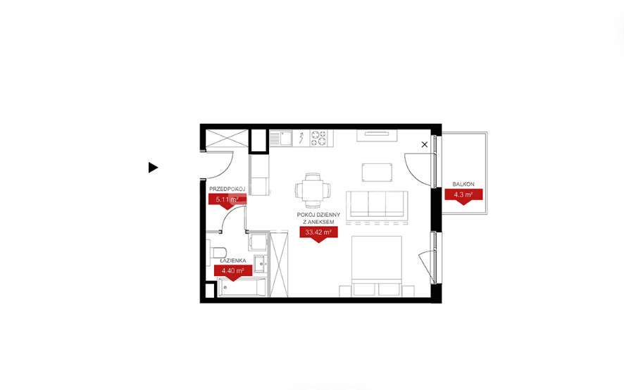 Okazja/43m2 / 2 pokoje/ Jeżyce. - Pełny obrazek: 4/13