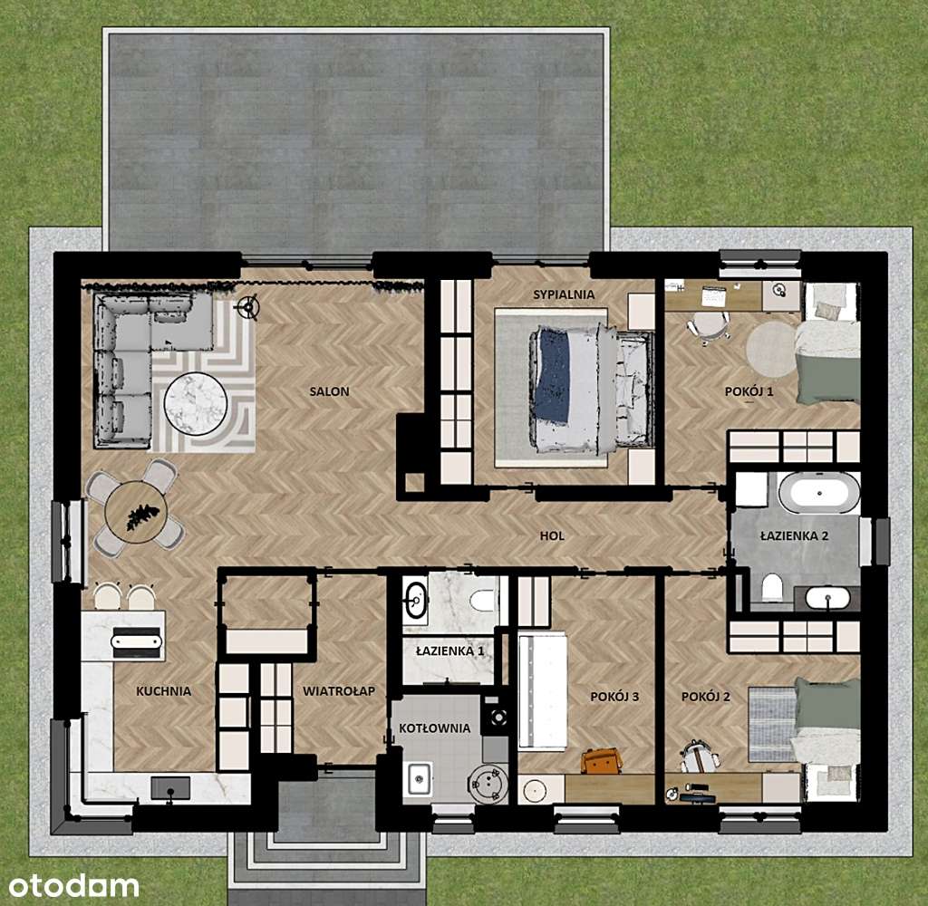 Parterowy dom wolnostojący / 120m2 / w centrum Miedzianej Góry - Pełny obrazek: 5/5