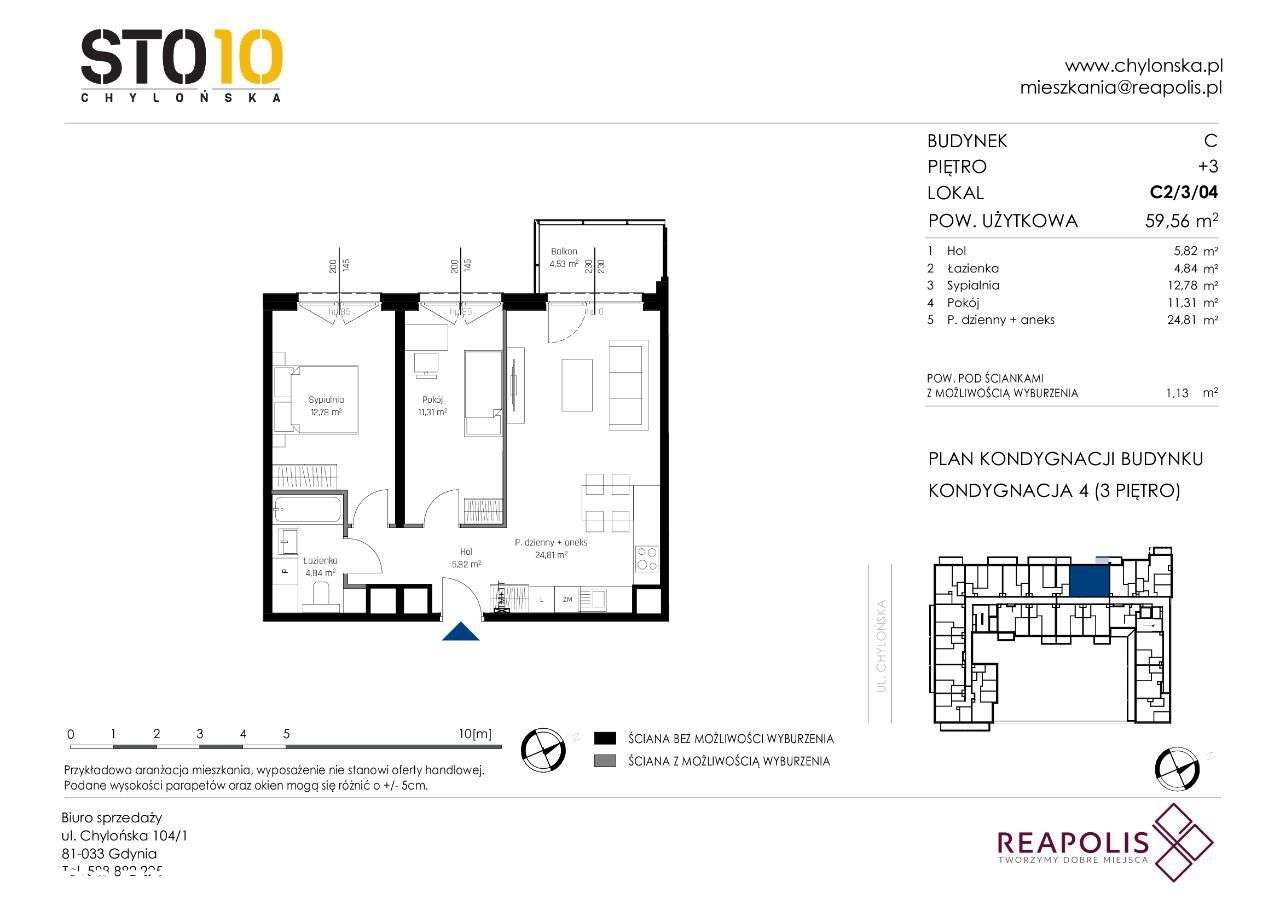 STO10 Chylońska | mieszkanie 3-pok. | C2/3/04 - Pełny obrazek: 2/8