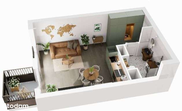 Lokal inwestycyjny na Jeżycach, widok na zielone patio - Pełny obrazek: 4/9