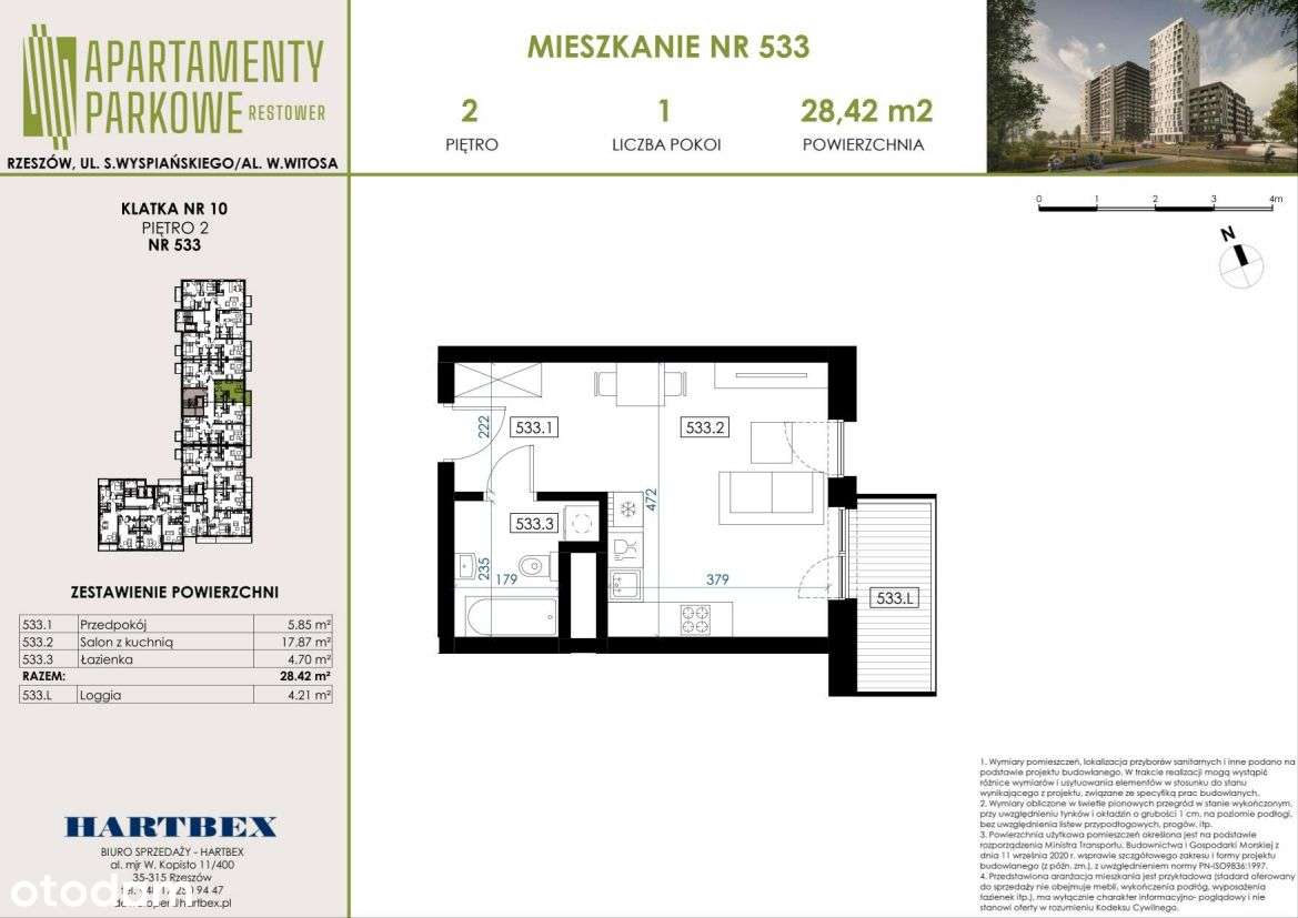 Apartamenty Parkowe | mieszkanie 1-pok. | 533 - Pełny obrazek: 2/7
