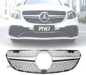 GRELHA DIANTEIRA PARA MERCEDES GLC X253 LOOK SPORT 15-19 FOND PRETO CROMADO - 1