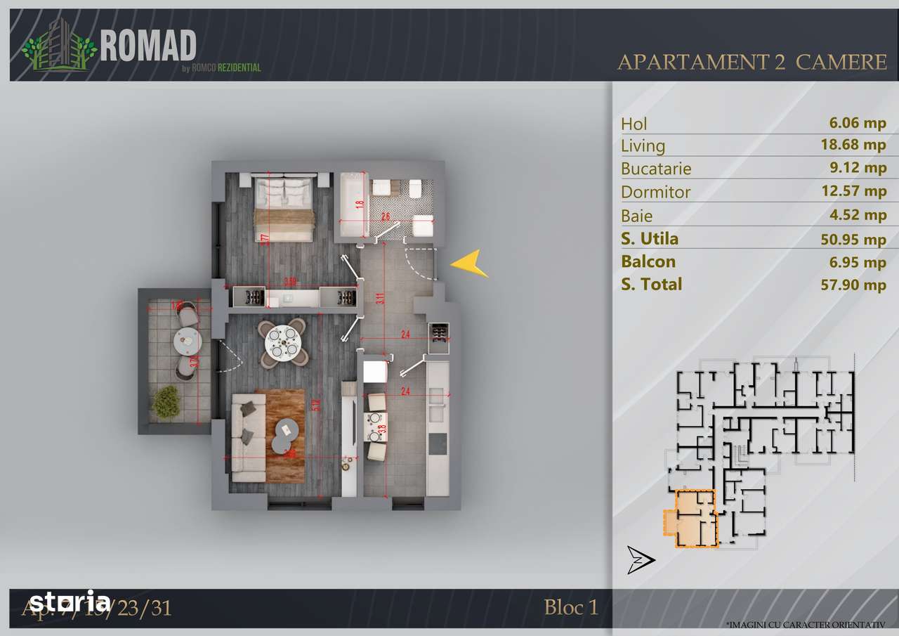 2 camere Theodor Pallady, Ansamblu deosebit PREMIUM,Metrou&STB,Profita-7