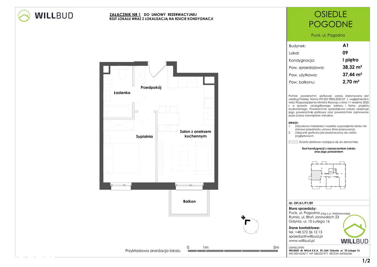 Osiedle Pogodne | mieszkanie 2-pok. | OP/A1/P1/09 - Pełny obrazek: 2/7